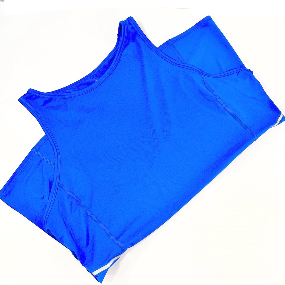 Athleta Luster High Neck Reflective Tank, Macaw Blue, XL - Picture 8 of 14